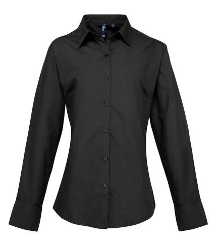 Premier Lds Supreme L/S Pop. Shirt - Black - 10